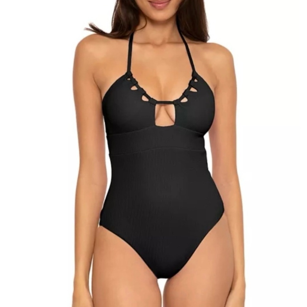 BECCA Black Cut-Out One-Piece Swimsuit